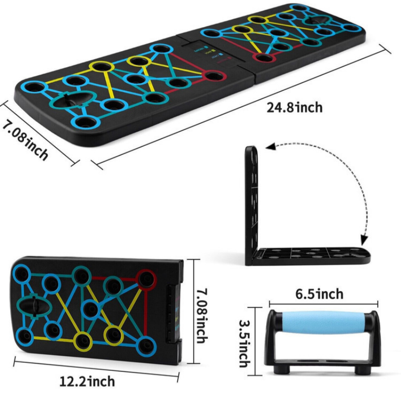 مجموعة ألواح تمارين الاستلقاء، - مراجعة Push Up Board Foldable Multi Function وسعره